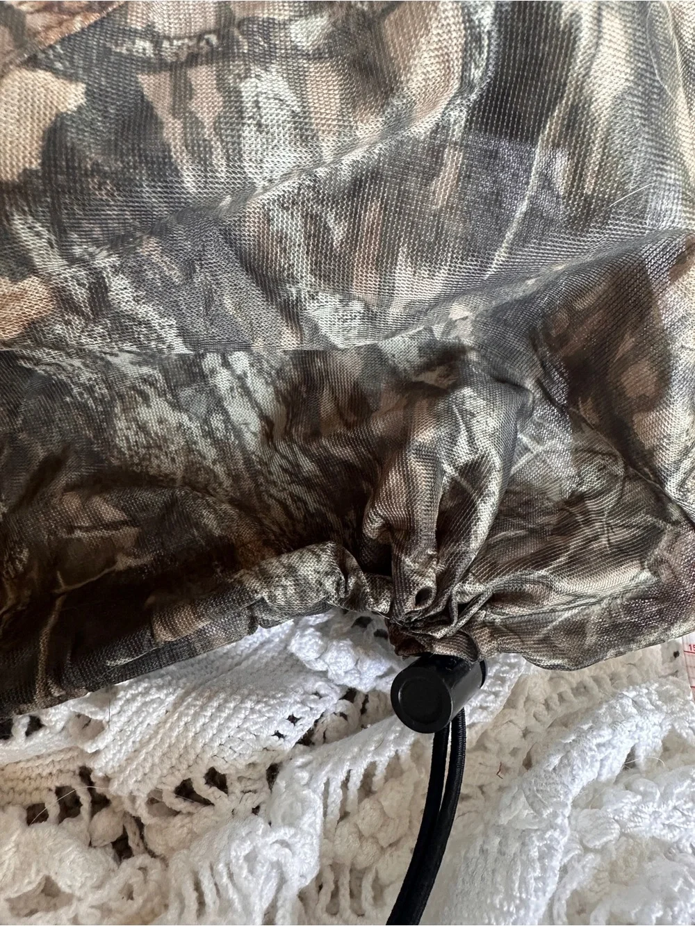 Vtg 90s Bug Out Mesh Camo Hunting Jacket XL Made in USA Mosquito Protection Y2K